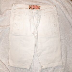 Hollister Y2K Style White Bermuda Shorts